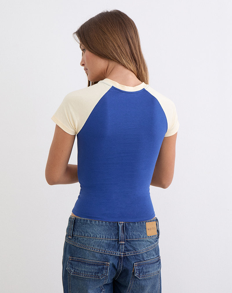 Women's Fitted Tee with Crew Neckline in Blue for Everyday Wear