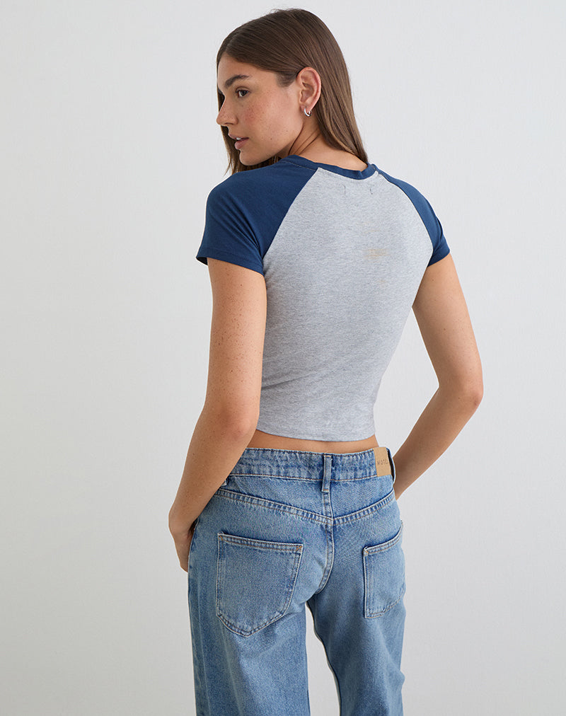 Women's Fitted Tee with Crew Neckline in Navy for Everyday Wear