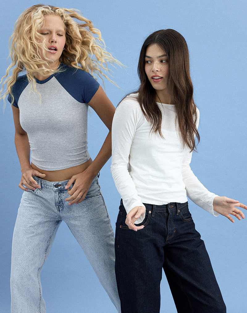 Women's Fitted Tee with Crew Neckline in Navy for Everyday Wear