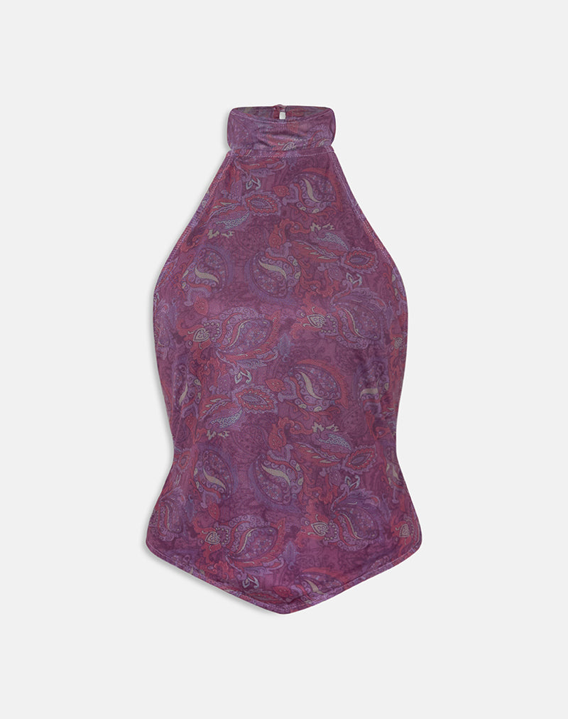 Women's Halterneck Top in Purple for Everyday Wear