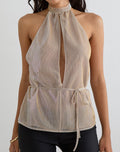 Women's Halterneck Top in Gol Flattering Fit for Everyday Wear