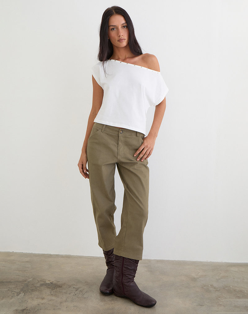 Women's Jersey Fashion Top in White for Everyday Wear
