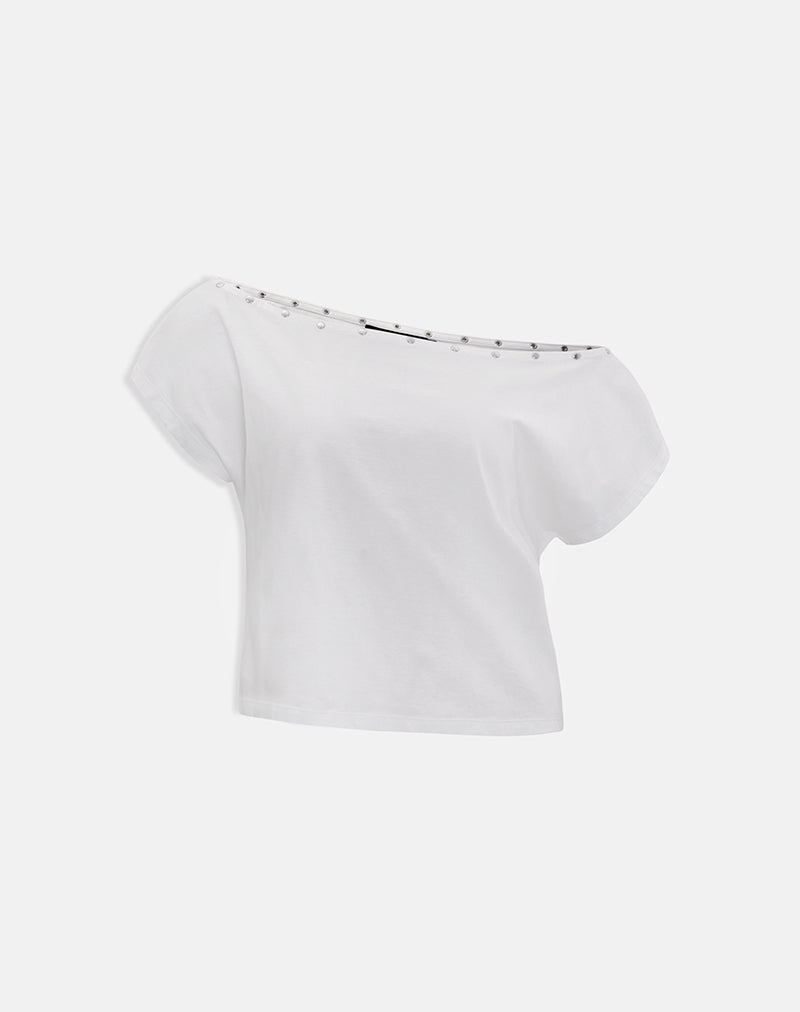 Women's Jersey Fashion Top in White for Everyday Wear