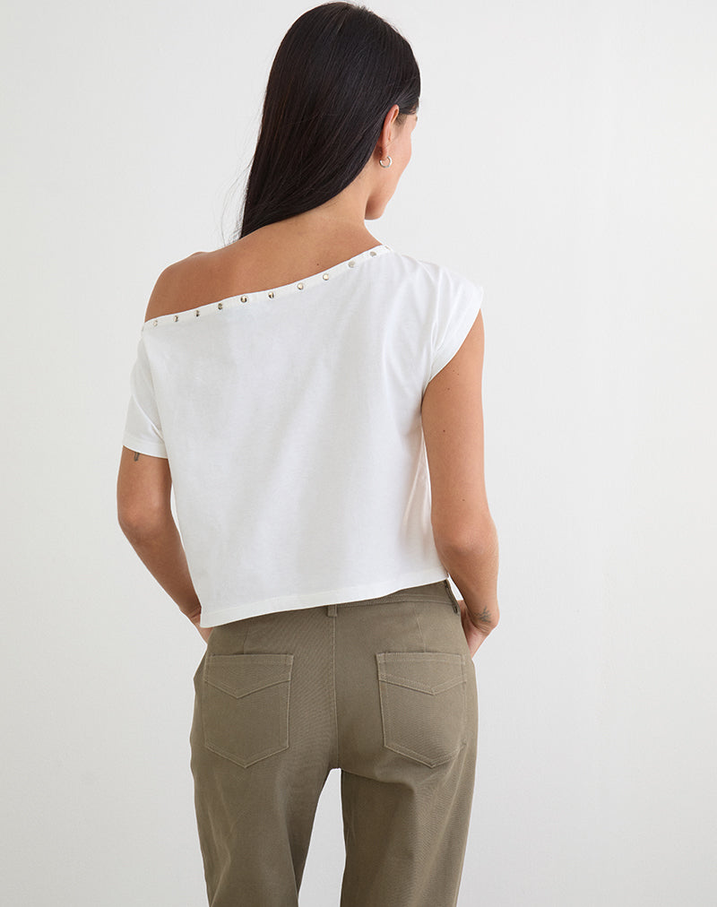 Women's Jersey Fashion Top in White for Everyday Wear