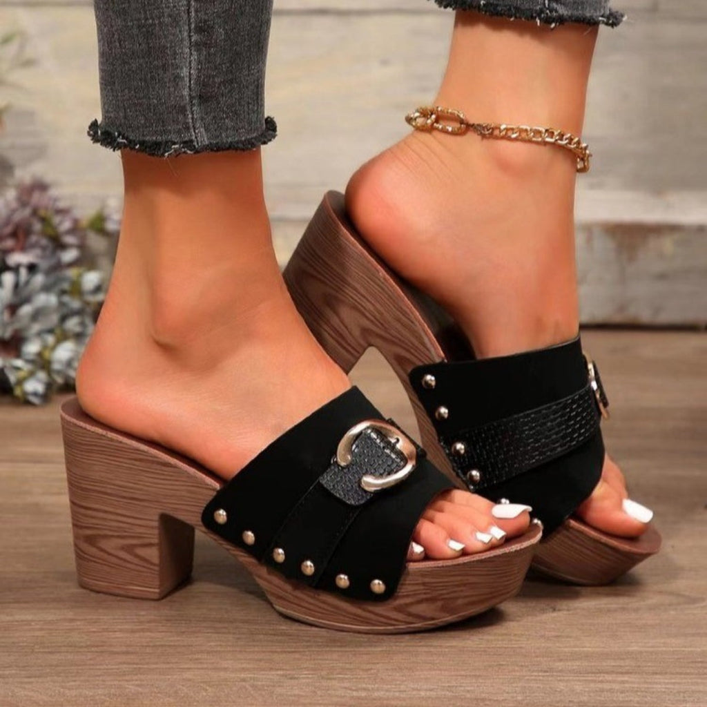 Women's Block-Heel Sandals with Cushioned Sole for All-Day Comfort