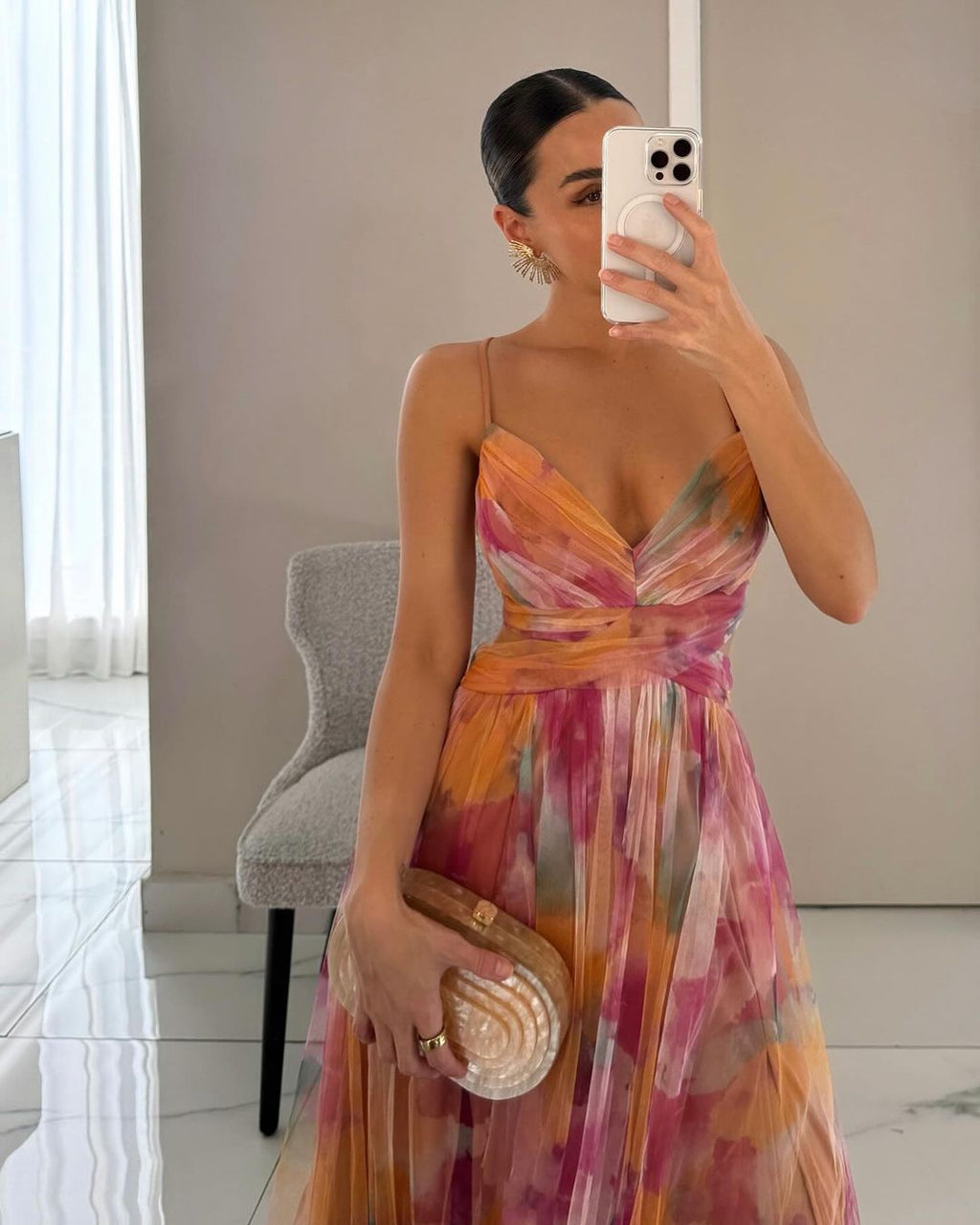Women's Floral Maxi Dress in Floral for Date Night