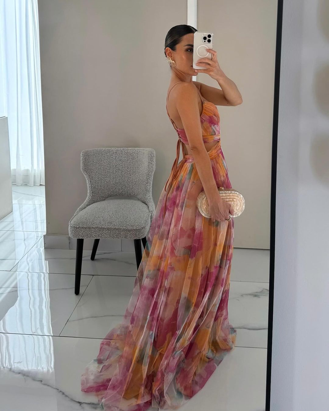 Women's Floral Maxi Dress in Floral for Date Night