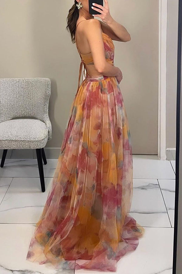 Women's Floral Maxi Dress in Floral for Date Night
