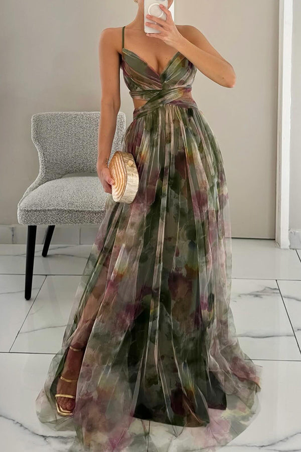 Women's Floral Maxi Dress in Floral for Date Night
