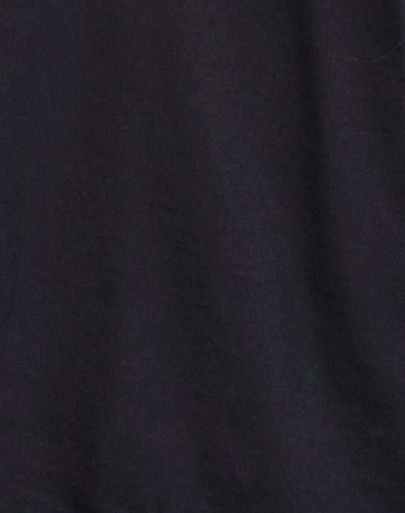 Women's Cotton Shift Midi Dress in Black for Everyday Wear