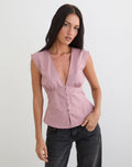 Women's Button-Up Blouse in Rose for Everyday Wear