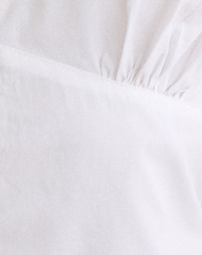 Women's Button-Up Blouse in White for Everyday Wear