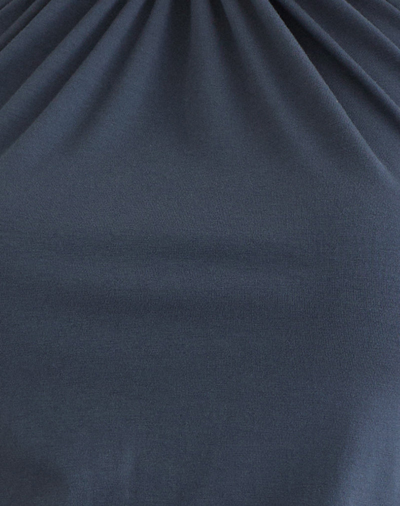 Women's Jersey Halterneck Relaxed Top in Grey for Everyday Wear