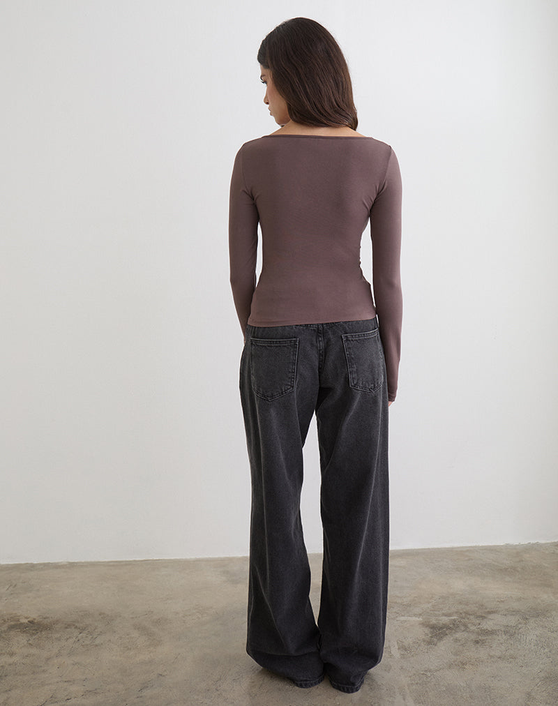Women's Jersey Long Sleeve Top Flattering Fit for Everyday Wear