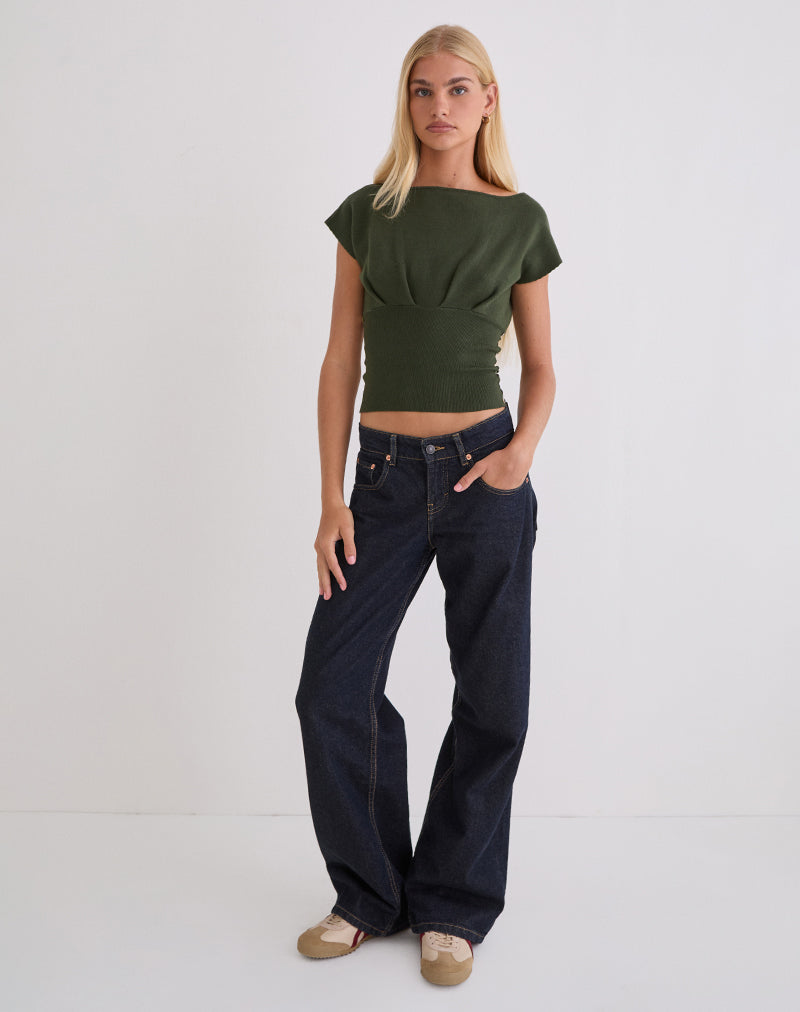 Women's Knit Fashion Top with Keyhole Detail in Khaki for Everyday Wear
