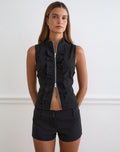 Women's Fashion Fitted Top in Black for Everyday Wear