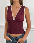 Women's Fashion Top with V-Neckline in White for Everyday Wear