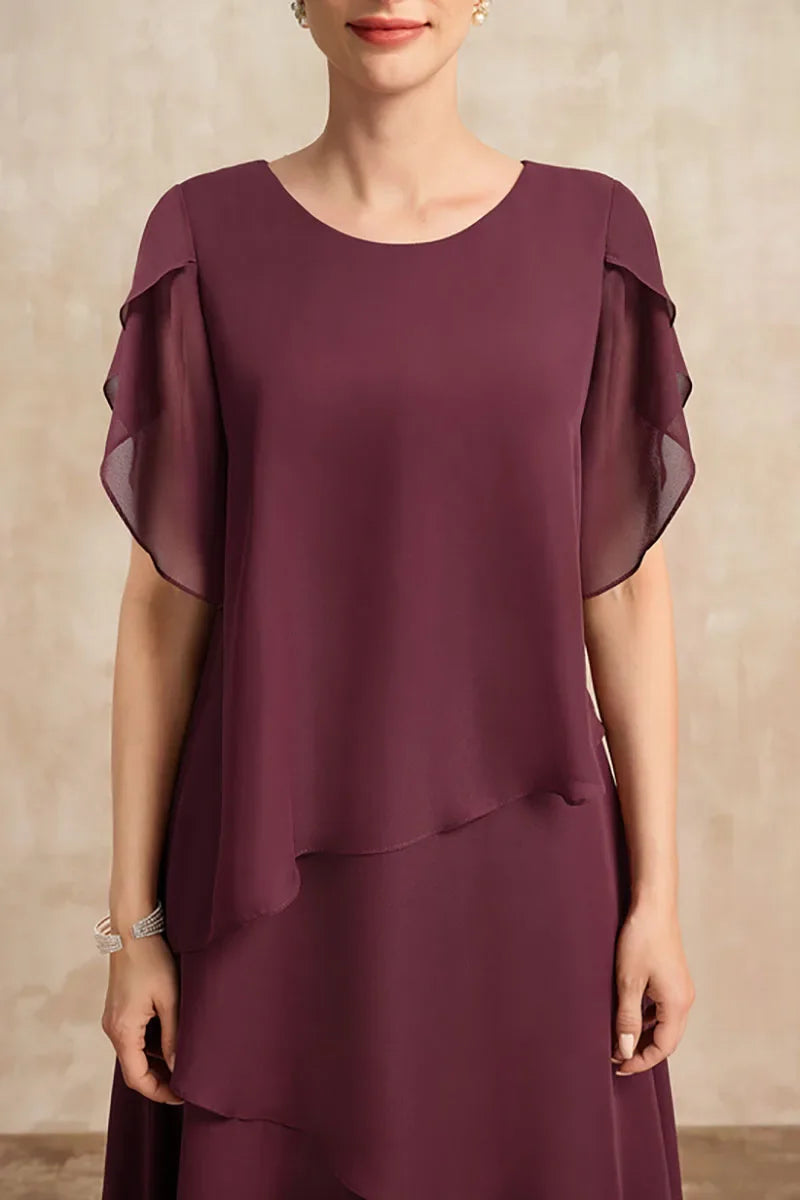 Women's Chiffon Shift Flowy Midi Dress for Date Night