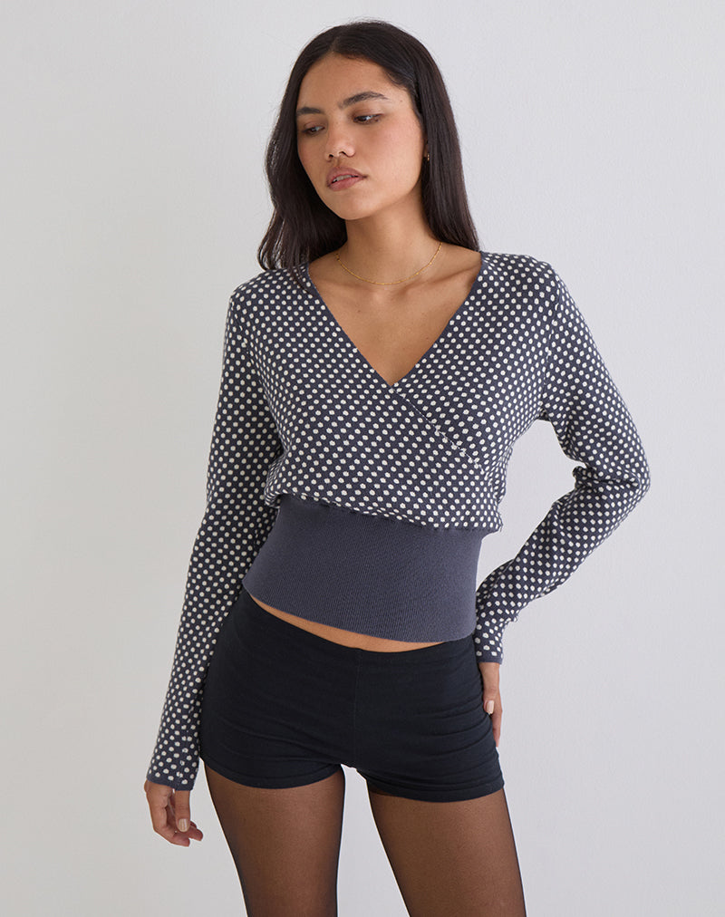 Women's Knit Long Sleeve Top in Ivory for Everyday Wear