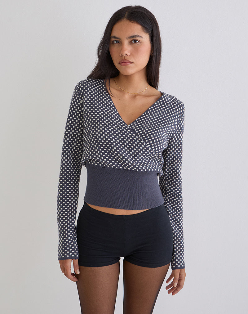 Women's Knit Long Sleeve Top in Ivory for Everyday Wear