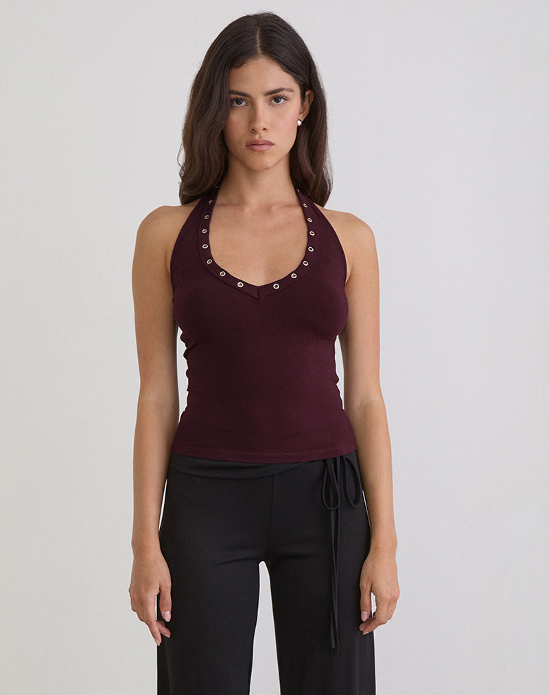 Women's Halterneck Bodycon Top Flattering Fit for Everyday Wear