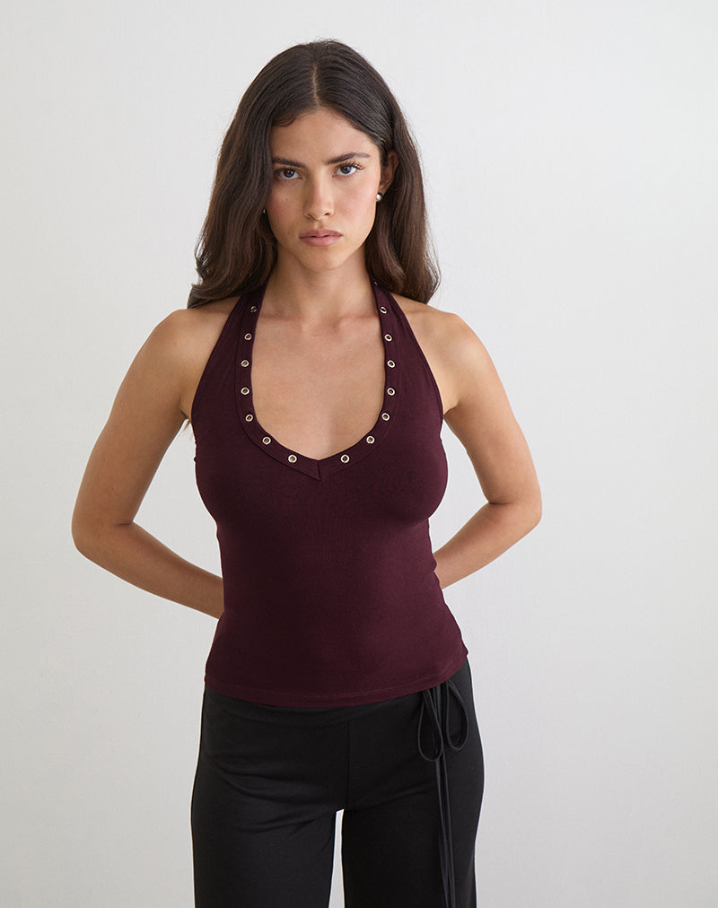 Women's Halterneck Bodycon Top Flattering Fit for Everyday Wear