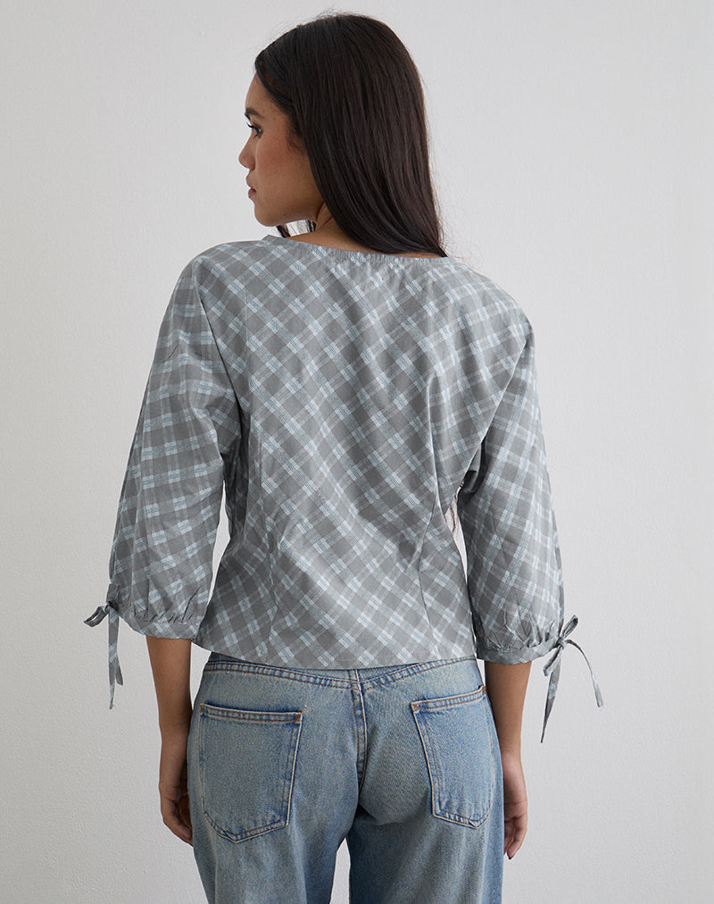 Women's Corset Top with V-Neckline in Grey for Everyday Wear