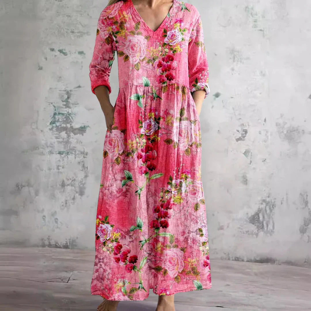 Women's Floral Maxi Dress in Floral for Date Night