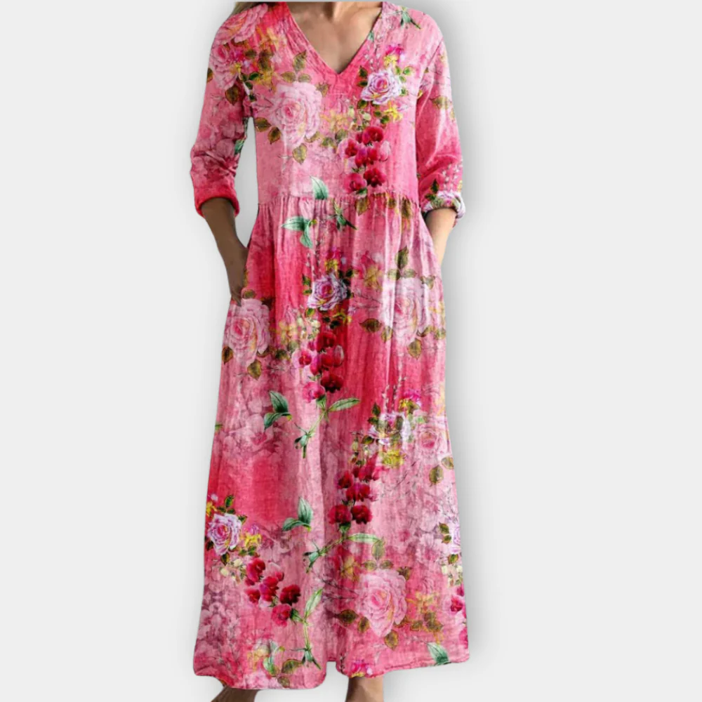 Women's Floral Maxi Dress in Floral for Date Night