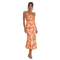 Women's Floral Maxi Dress with Asymmetric Neckline in Floral for Date Night