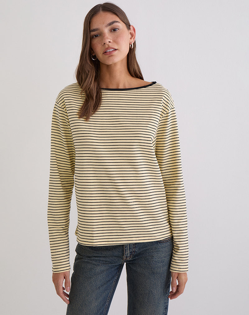 Women's Jersey Long Sleeve Top in Black for Everyday Wear