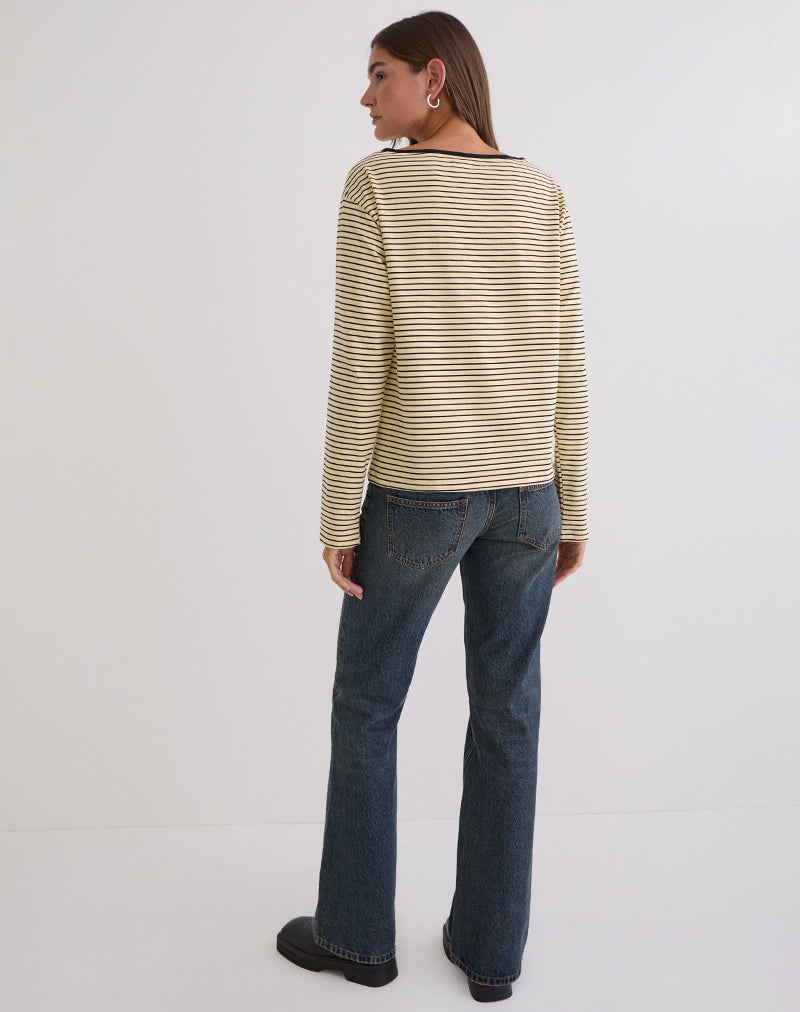 Women's Jersey Long Sleeve Top in Black for Everyday Wear