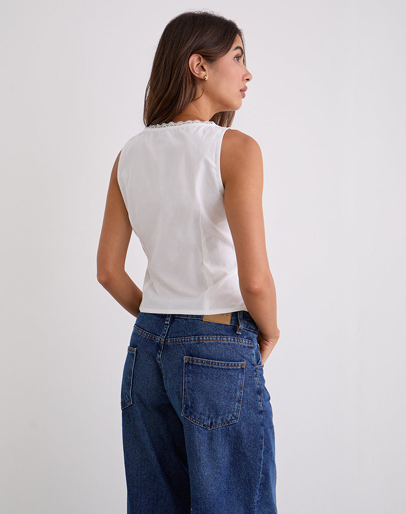 Women's Cotton Corset Top in White for Everyday Wear