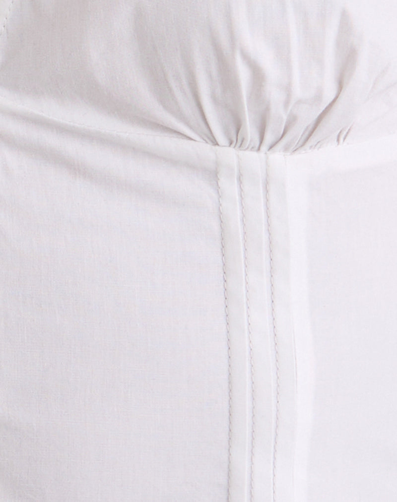 Women's Cotton Corset Top in White for Everyday Wear