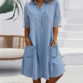 Women's Denim Shift Mini Dress for Date Night