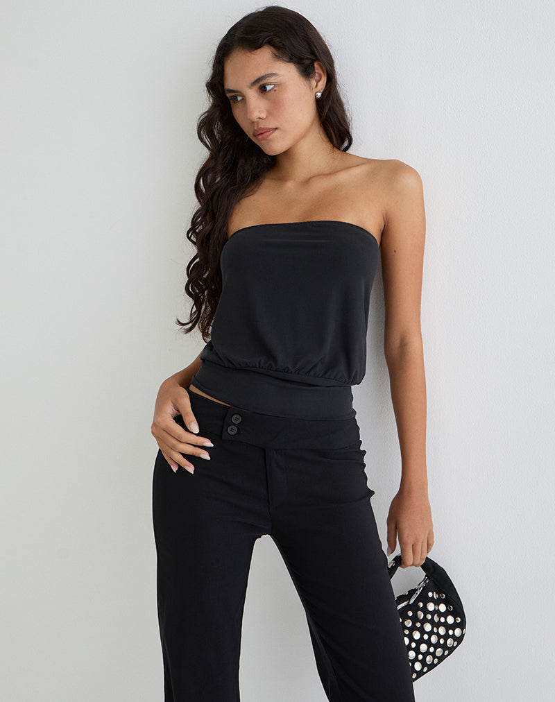Women's Fashion Top in Black Flattering Fit for Everyday Wear