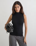 Women's Jersey Sleeveless Vest Top in Black for Everyday Wear