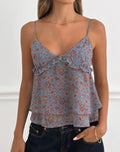 Women's Chiffon Cami Flowy Top in Blue for Everyday Wear
