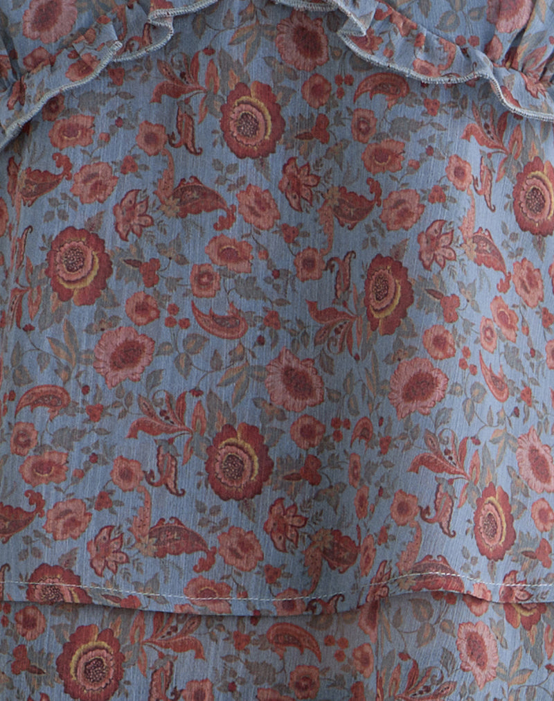 Women's Chiffon Cami Flowy Top in Blue for Everyday Wear