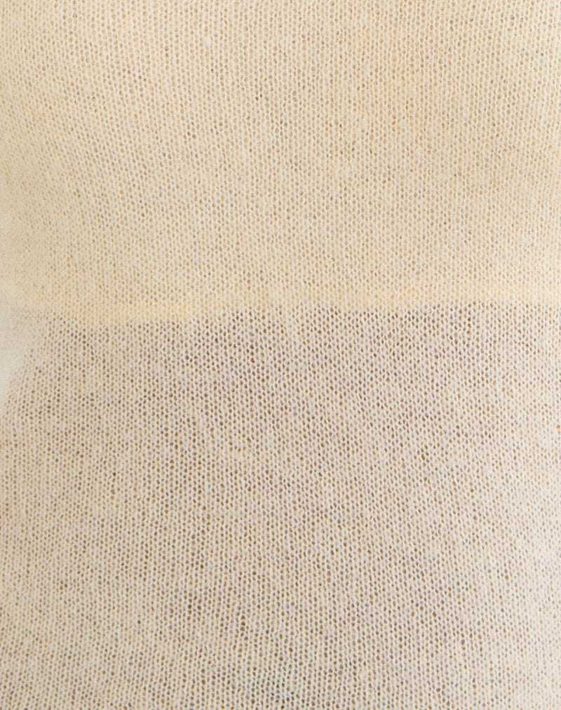 Women's Knit Halterneck Top in Lemon for Everyday Wear