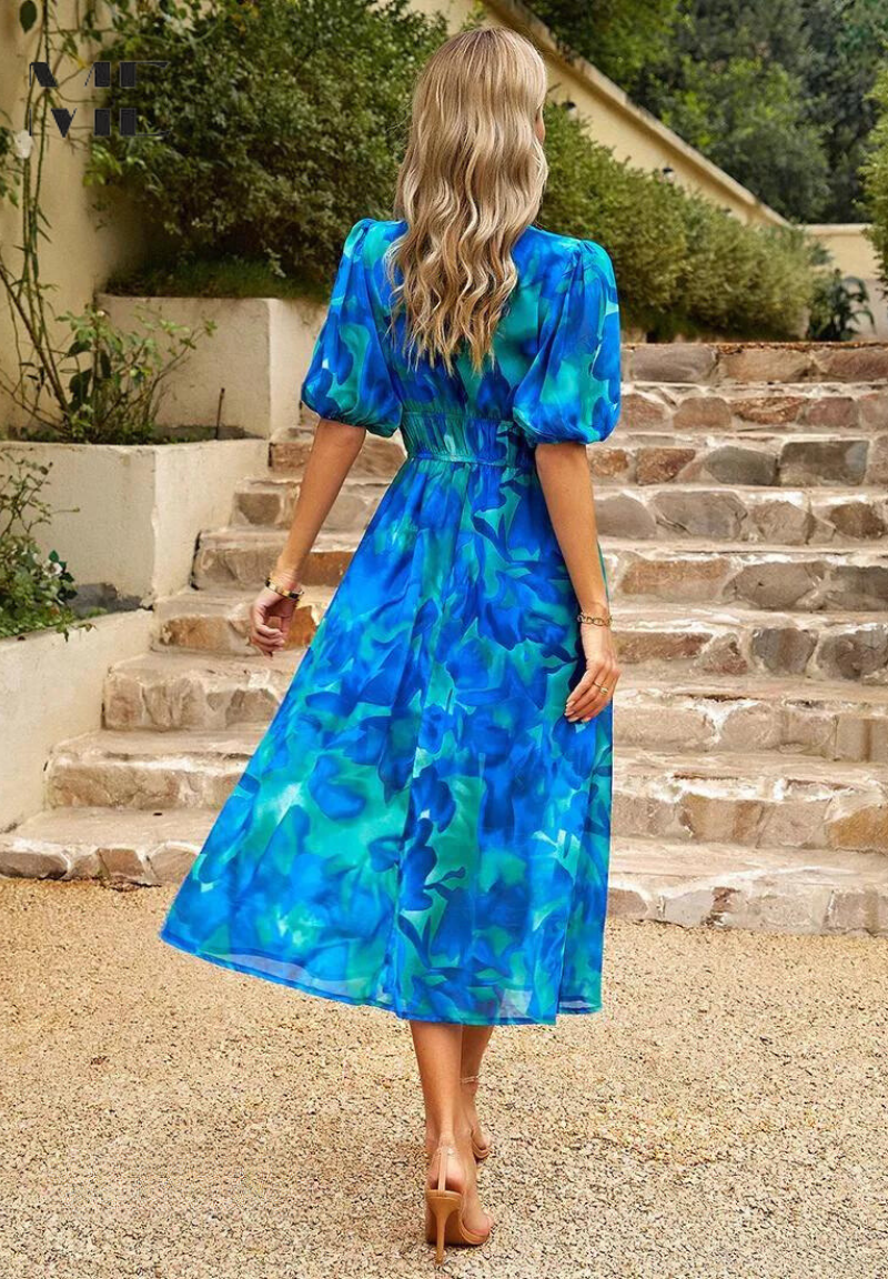 Women's Floral Midi Dress in Floral for Date Night