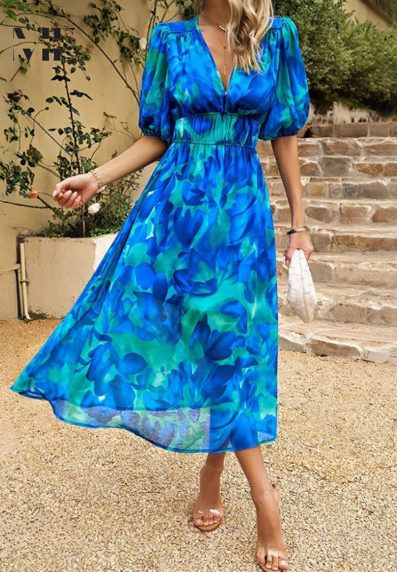 Women's Floral Midi Dress in Floral for Date Night