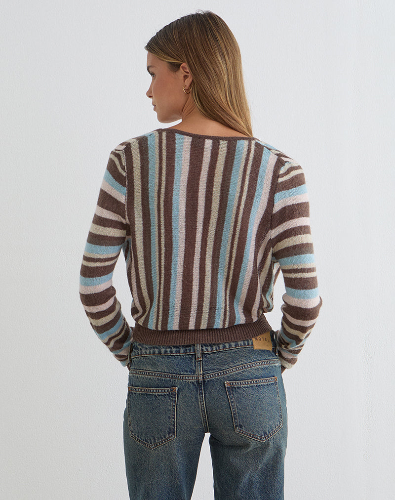 Women's Knit Fashion Top in Brown for Everyday Wear