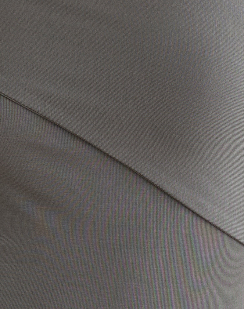 Women's Eco Lyocell Asymmetric Top with Off-Shoulder in Grey for Everyday Wear