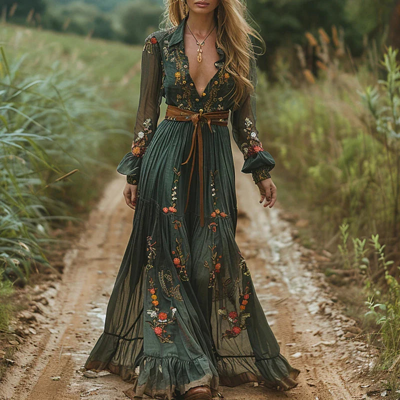 Women's Floral Maxi Dress in Floral for Everyday Wear