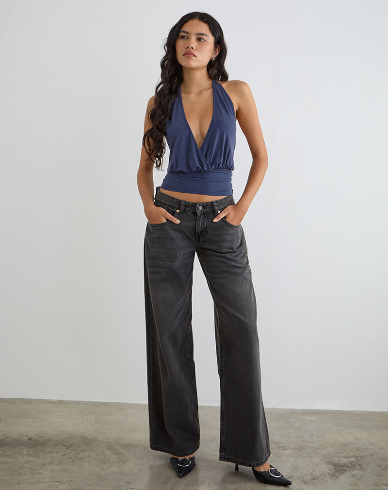 Women's Fashion Top with Cowl Neckline in Black for Everyday Wear