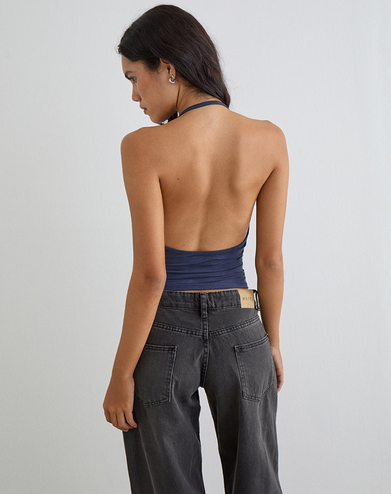 Women's Fashion Top with Cowl Neckline in Black for Everyday Wear