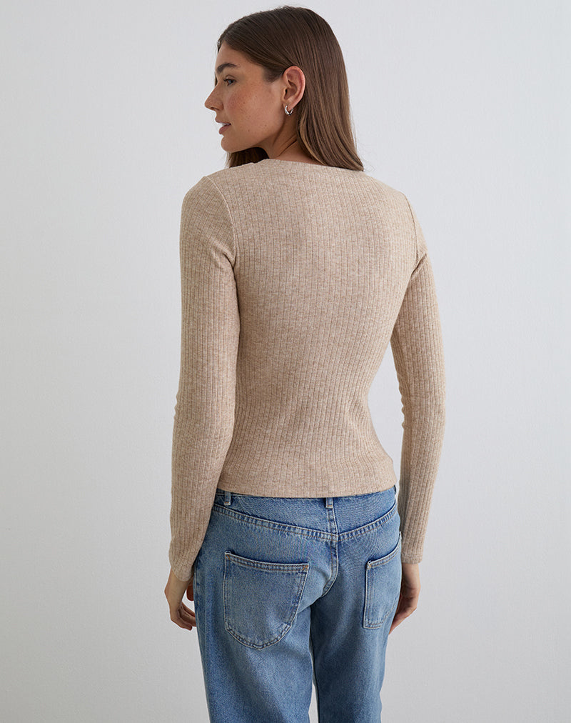 Women's Knit Long Sleeve Top Flattering Fit for Everyday Wear